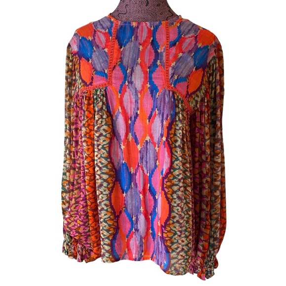 Anthropologie Bl-nk London Sz S Balloon Sleeves Miranda Peasant Top - Picture 2 of 6